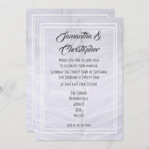 White lace wedding dress invitation