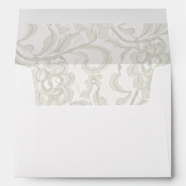 White Lace Wedding Envelopes (Back (Bottom))