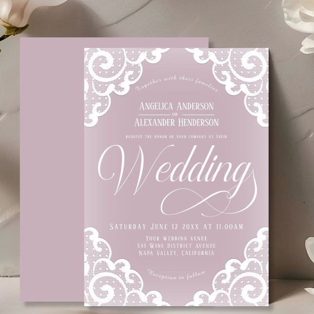 White Lace Wedding Invitation (Creator Uploaded)