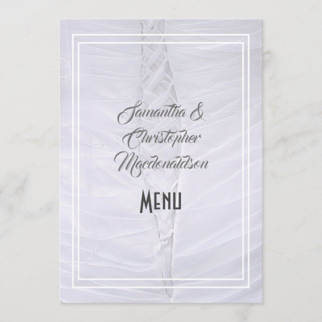 White lace wedding menu (Front)