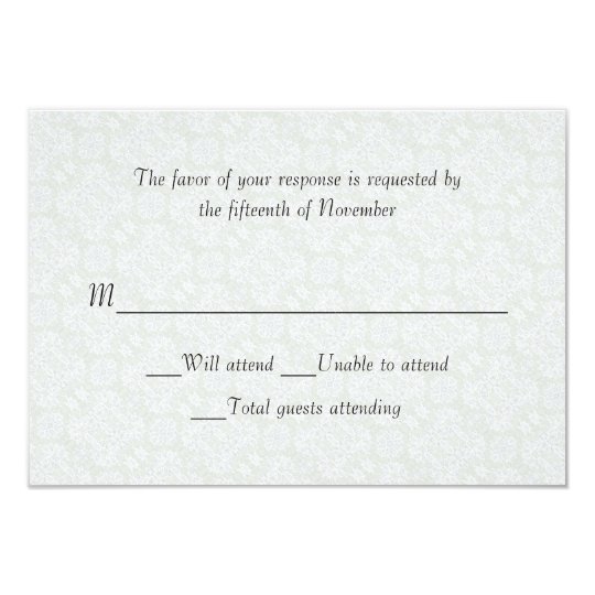 White Lace Wedding Response Card