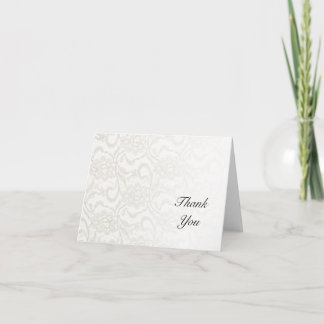 White Lace Wedding Thank You Card