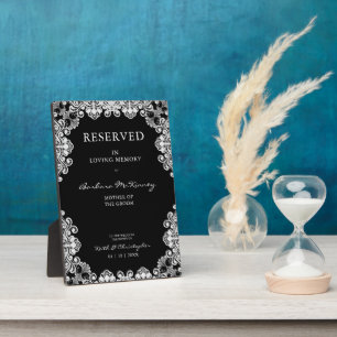 White Lace Wreath Wedding Memories Loved One Plaque