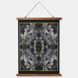 White Lacecap Hydrangea Floral Abstract Hanging Tapestry
