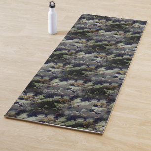 White Lacecap Hydrangea Flowers Pattern   Yoga Mat