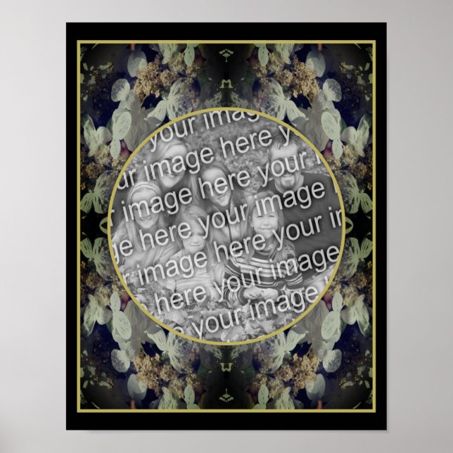 White Lacecap Hydrangea Frame Add Your Photo Poster (Front)
