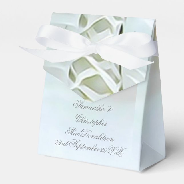 White laced dress romantic wedding favour box (Front Side)