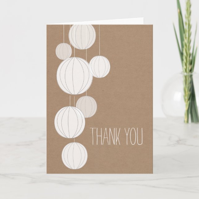 White Lanterns Cardstock Inspired Thank You (Front)