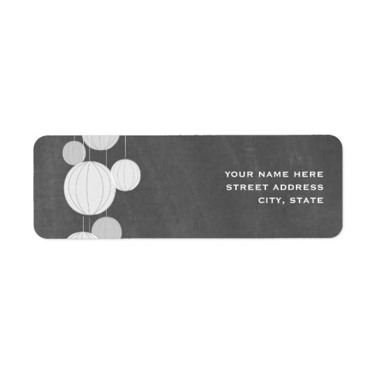 White Lanterns Chalkboard Inspired Address Label