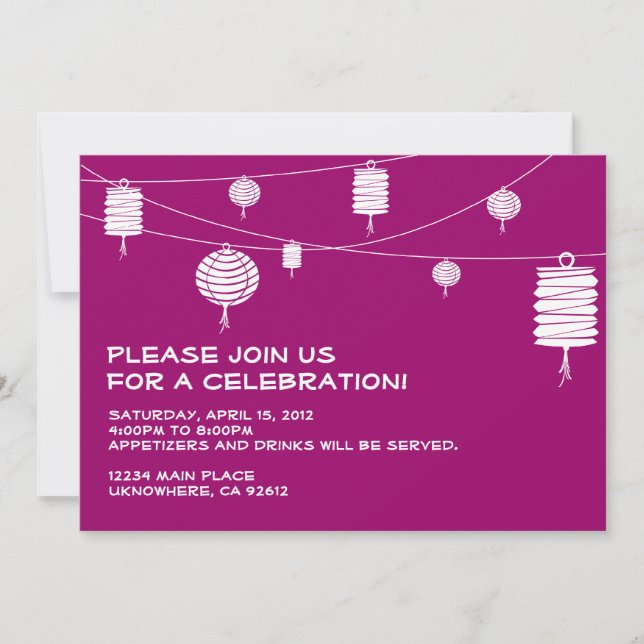 White Lanterns Invitation (Front)
