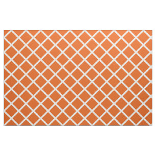 White Lattice on Wild Tangerine Fabric