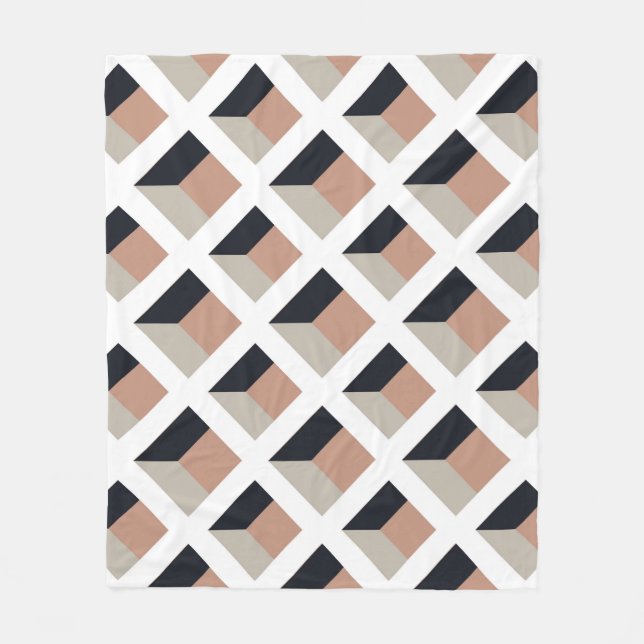 White lattice volume, brown background. fleece blanket (Front)