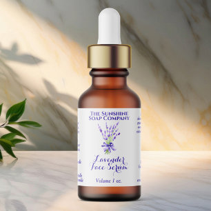 White Lavender Dropper bottle label 2.375 x 1.25