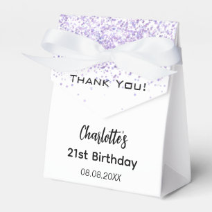 White lavender name thank you  favour box