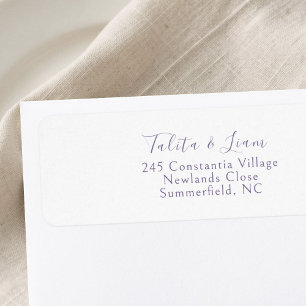 White Lavender Simple Wedding Return Address