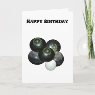 White Lawn Bowls, Happy Birthday Card