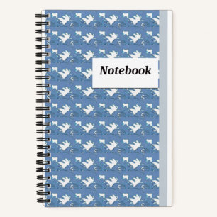 White Leaf Spiral Notebook Modern Art