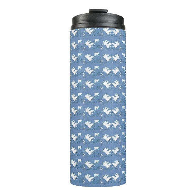 White Leaf  Thermal Tumbler (Front)