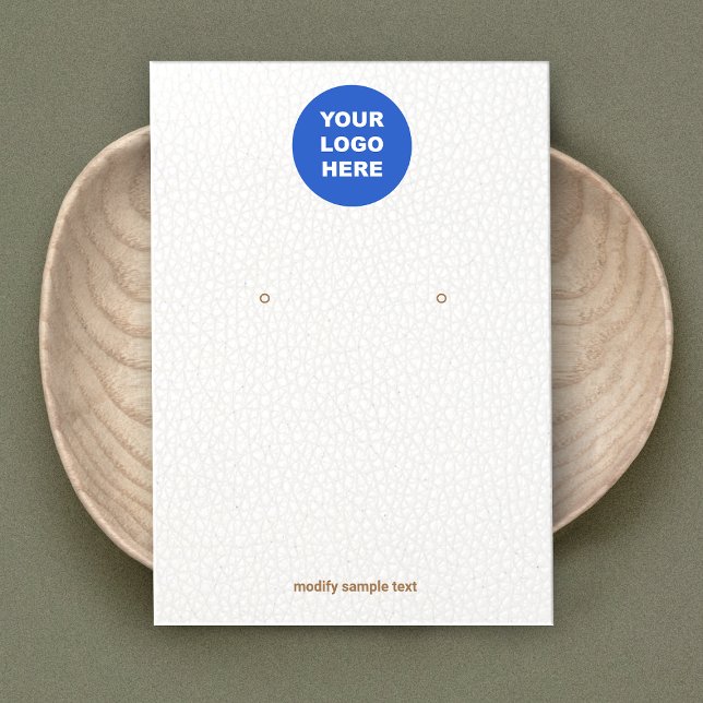 White Leather Add Your Logo  Earring Display Card (Creator Uploaded)