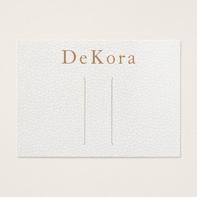White Leather Hair Clip Barrette Display Card (Front)