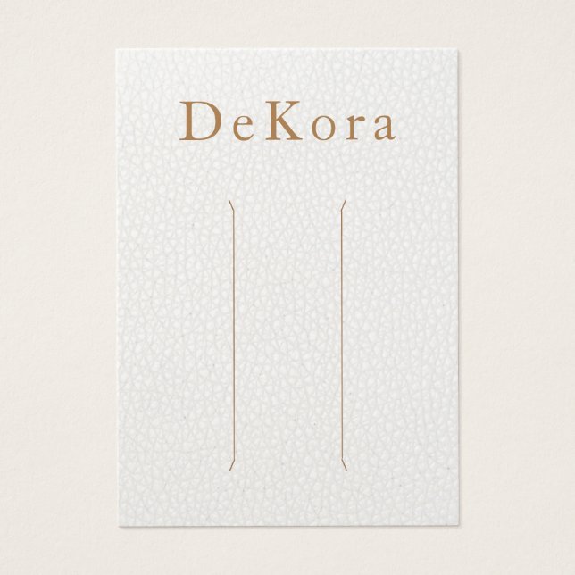 White Leather Multiple Hair Clip Display Card (Front)