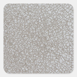 White leather square sticker