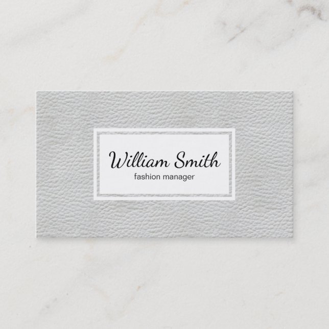 White Leather Texture Business Card (Front)