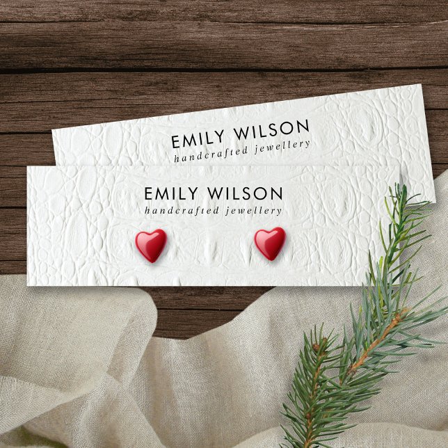 WHITE LEATHER TEXTURE STUD EARRING DISPLAY CARD (Creator Uploaded)