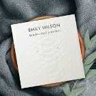 WHITE LEATHER TEXTURE STUD EARRING DISPLAY CARD