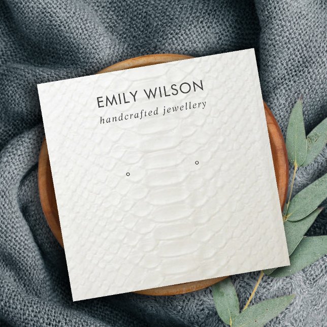 WHITE LEATHER TEXTURE STUD EARRING DISPLAY CARD (Creator Uploaded)