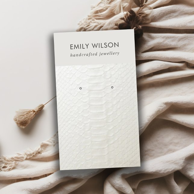 WHITE LEATHER TEXTURE STUD EARRING DISPLAY CARD (Creator Uploaded)