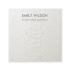 WHITE LEATHER TEXTURE STUD EARRING DISPLAY CARD