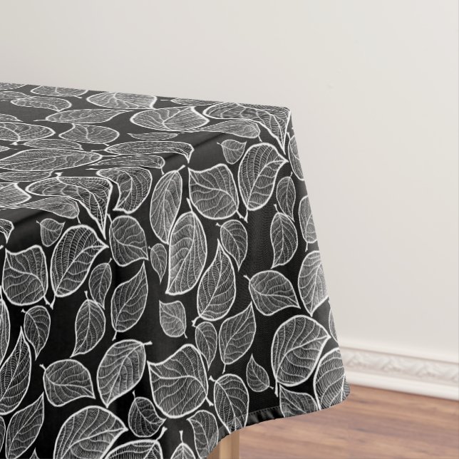 White Leaves on Black Tablecloth (In Situ)