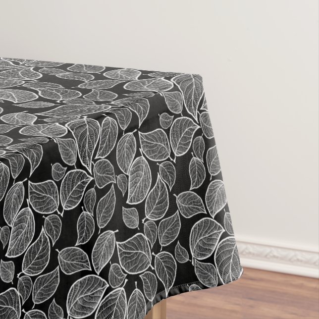White Leaves on Black Tablecloth (In Situ)