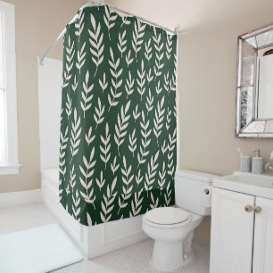White leaves shower curtain