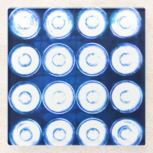 White LED Lights Background. Glass Coaster