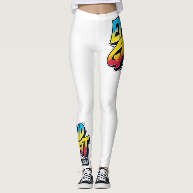 White Legging ENNOID GRAPFITT pants (Front)