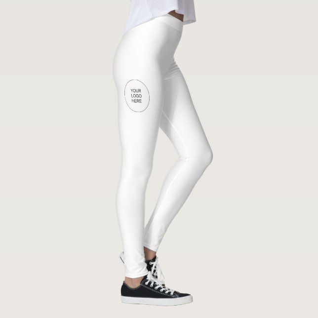 White Leggings Add Your Name Text Logo Modern (Right)