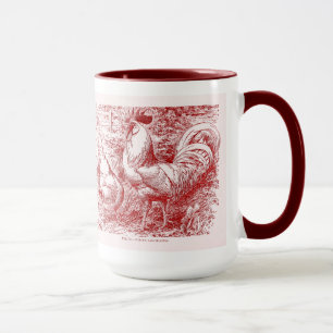 White Leghorn in red Mug
