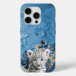 White Leopard iPhone 15 Pro Case