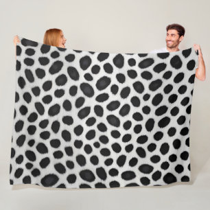 White Leopard Elegant Modern Luxury Collection Fleece Blanket