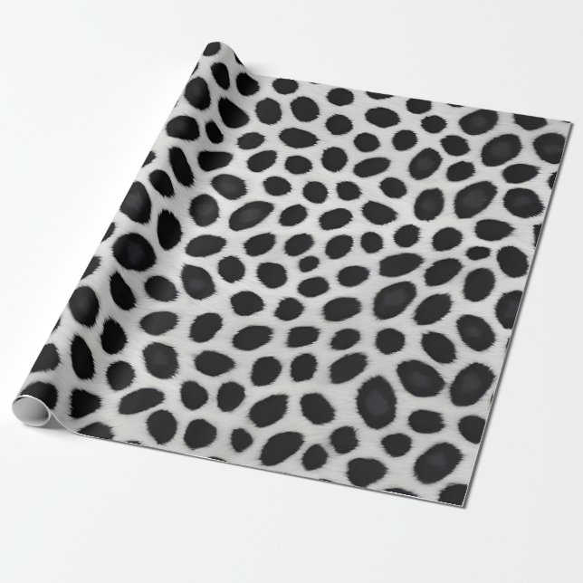 White Leopard Elegant Modern Luxury Collection Wrapping Paper (Unrolled)