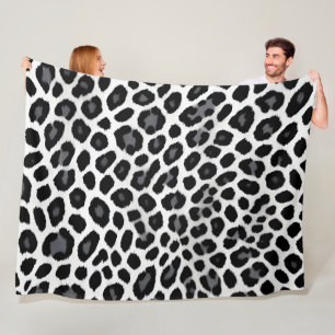 White Leopard Elegant Popular Luxury Collection Fleece Blanket