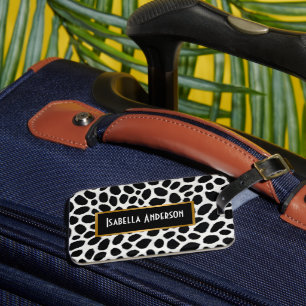 White Leopard Elegant Trendy Luxury Collection Luggage Tag