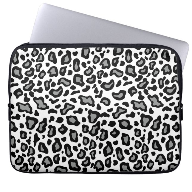 White Leopard Laptop Sleeve (Front)