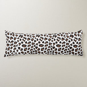 White Leopard Print  Body Cushion