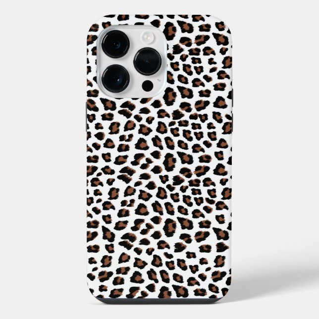 White Leopard Print  iPhone Case (Back)