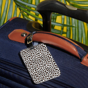 White Leopard Print Luggage Tag