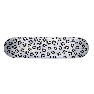White Leopard Print Skateboard