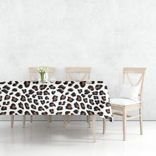 White Leopard Print  Tablecloth